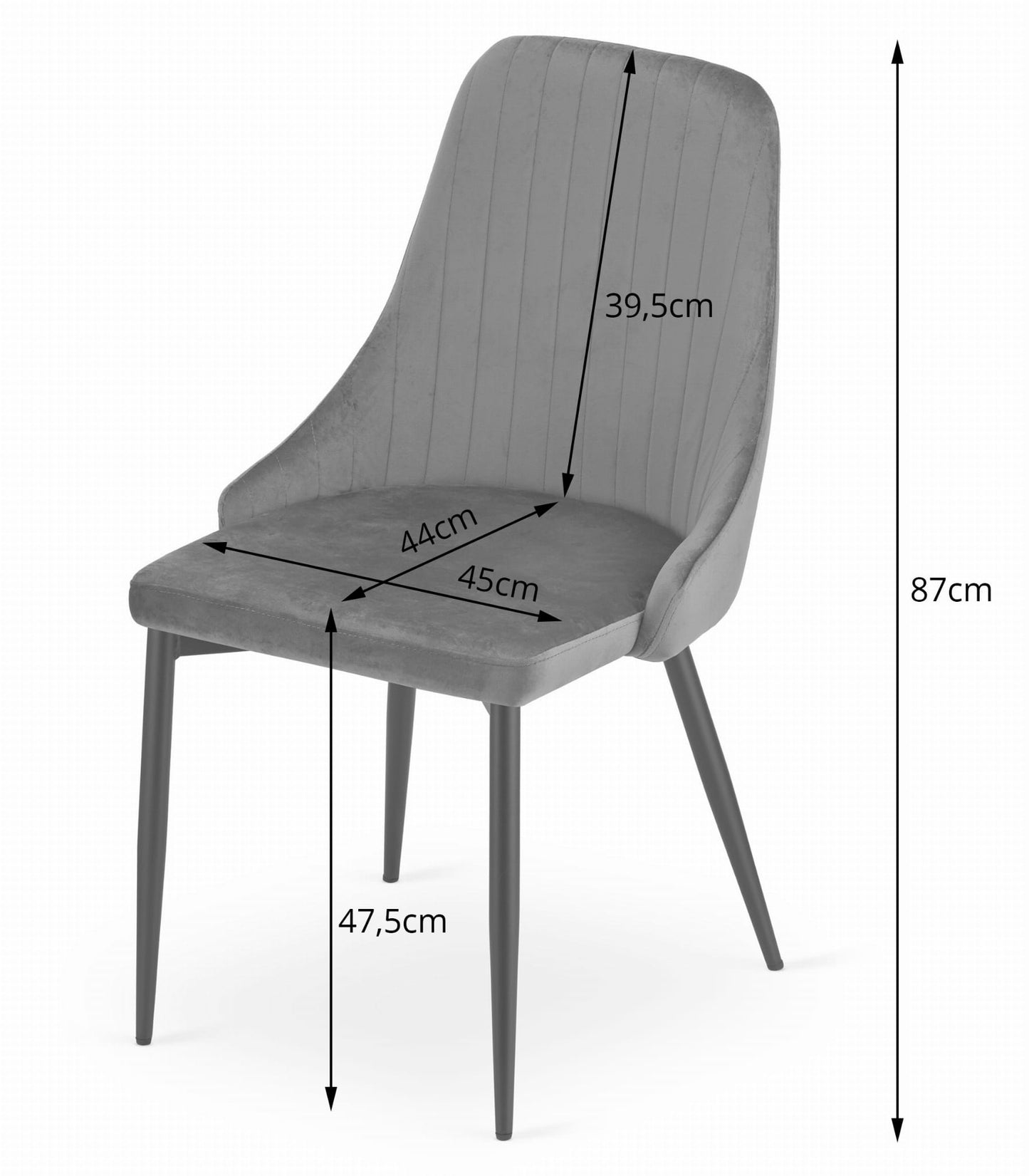 Tool LODI - Tumesinine samet, komplektis 4tk - Tasuta saatmine kulleriga