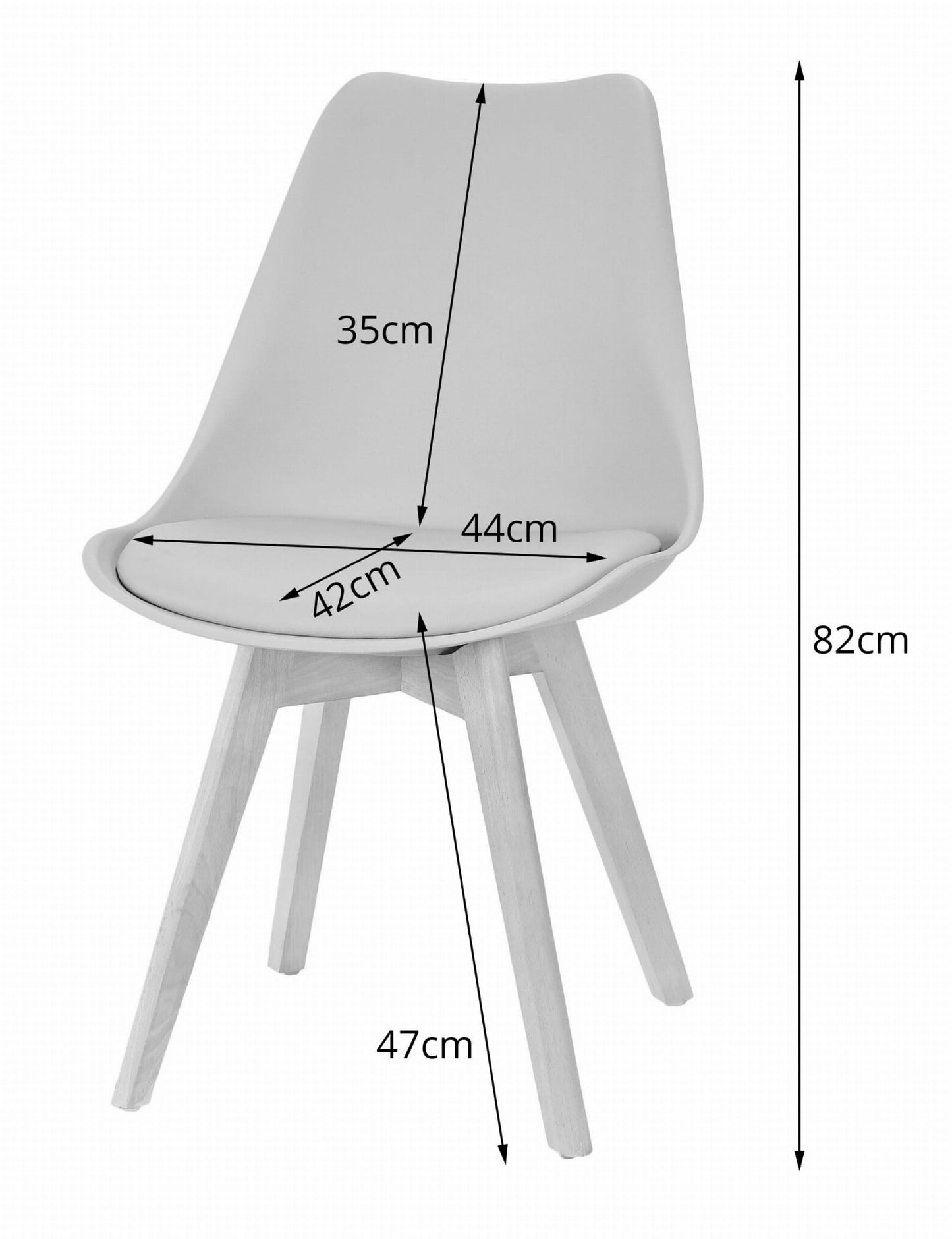 Tool MARK - läbipaistev istumisosa /naturaalsed jalad, komplektis 4tk - Tasuta saatmine kulleriga