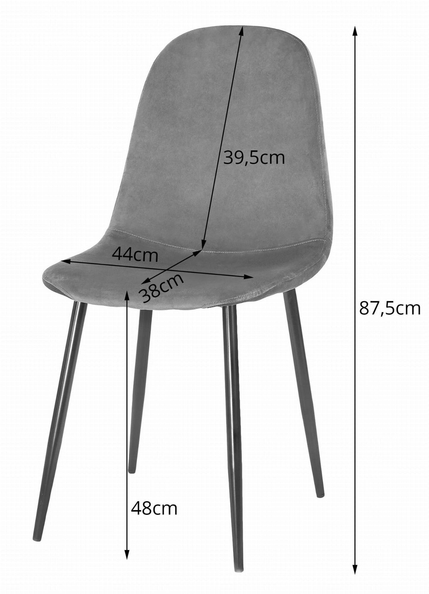 Samet tool COMO - tumehall samet - Kompletis 4tk - Tasuta saatmine kulleriga