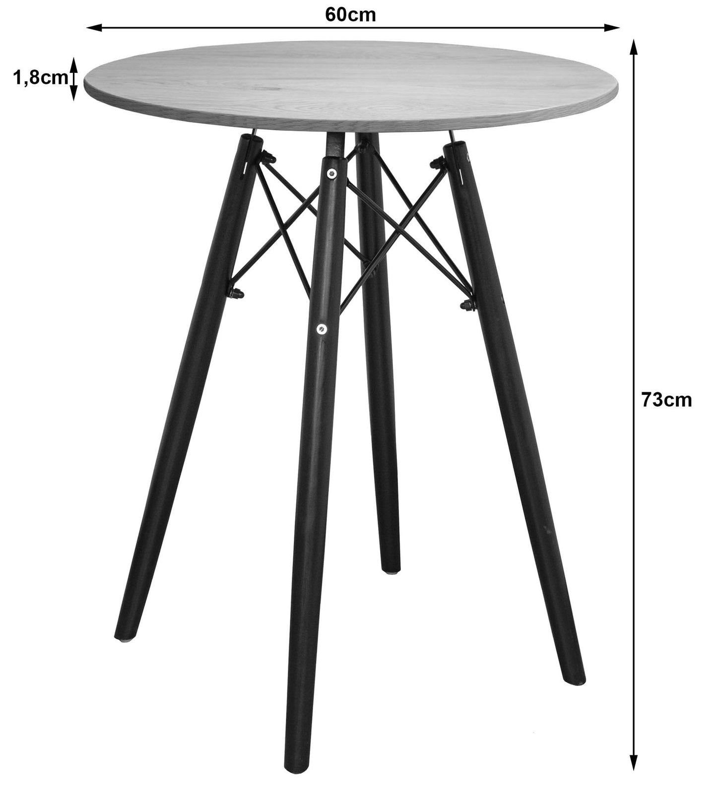 Ümarlaud TODI 60cm - tuhk - Tasuta saatmine kulleriga